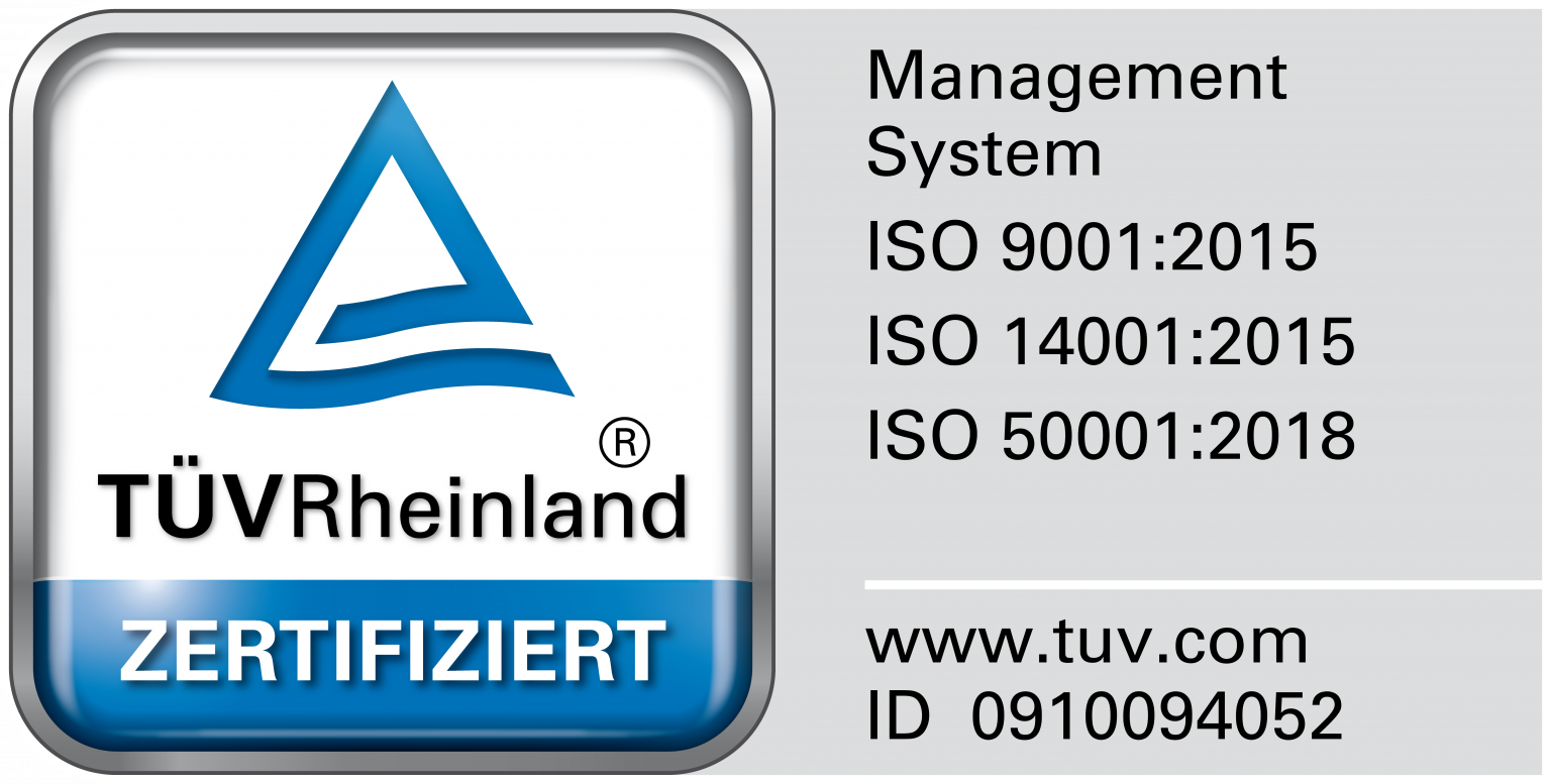 Siegel TÜV Rheinland zertifiziert